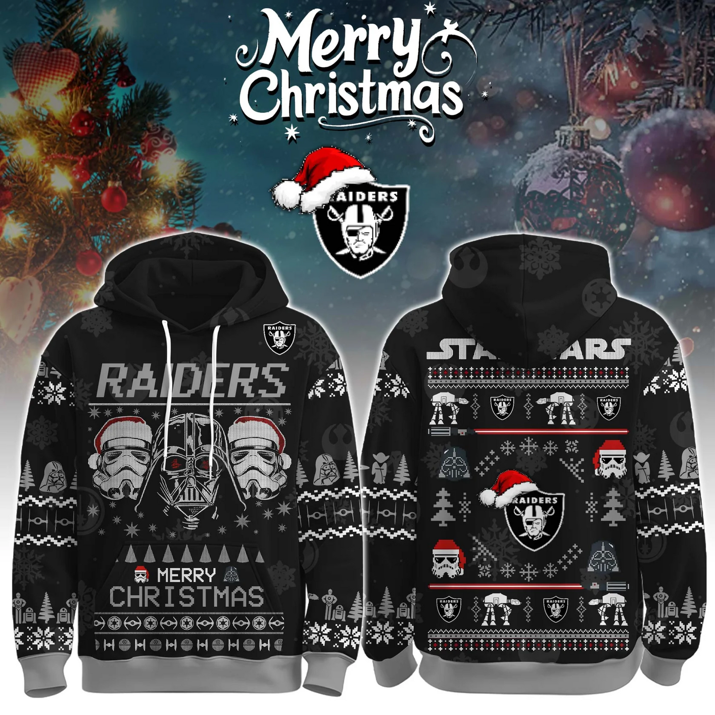LVR x NFL Unisex Merry Christmas The Force Edition Hoodie DATND TANTD