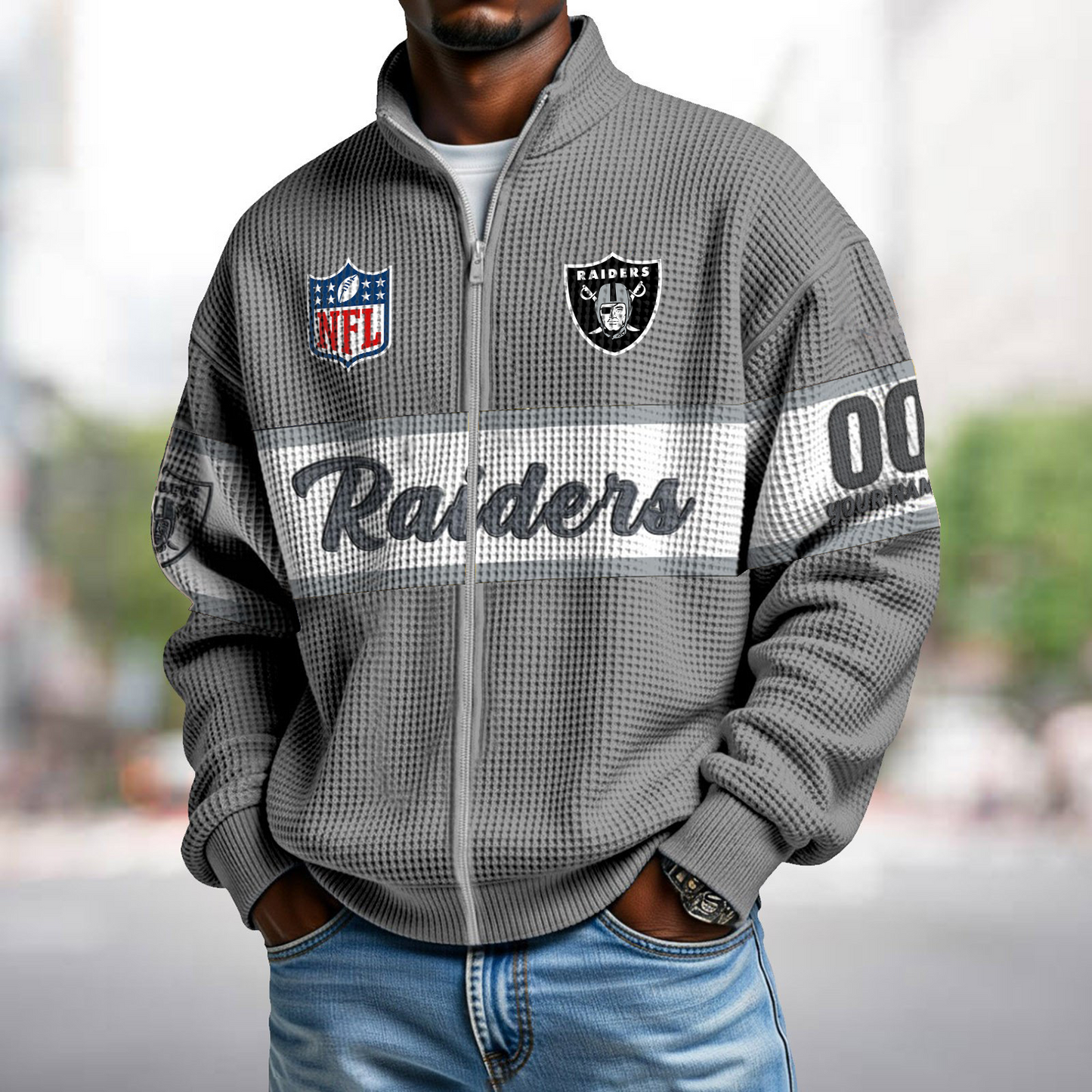 LVR x NFL Waffle Zip-Up Sweatshirt DATND TANTD