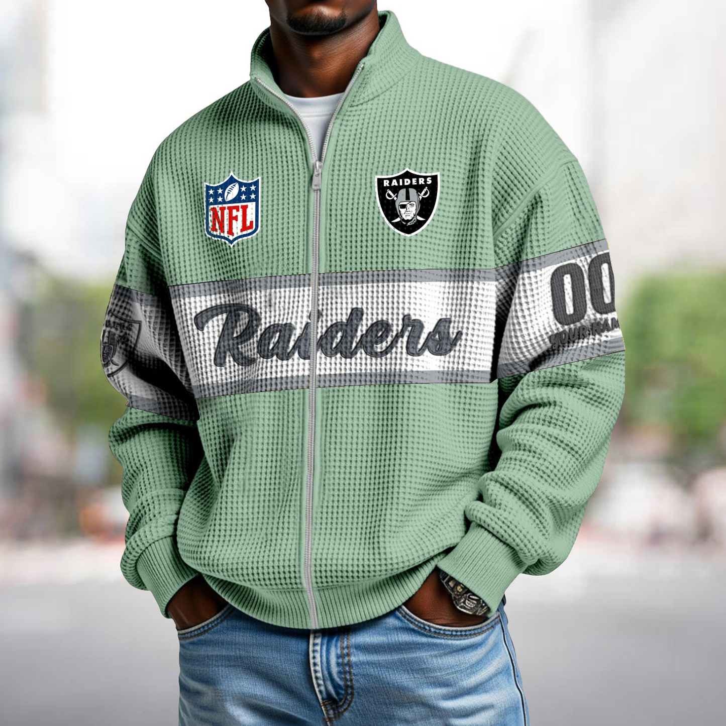 LVR x NFL Waffle Zip-Up Sweatshirt DATND TANTD