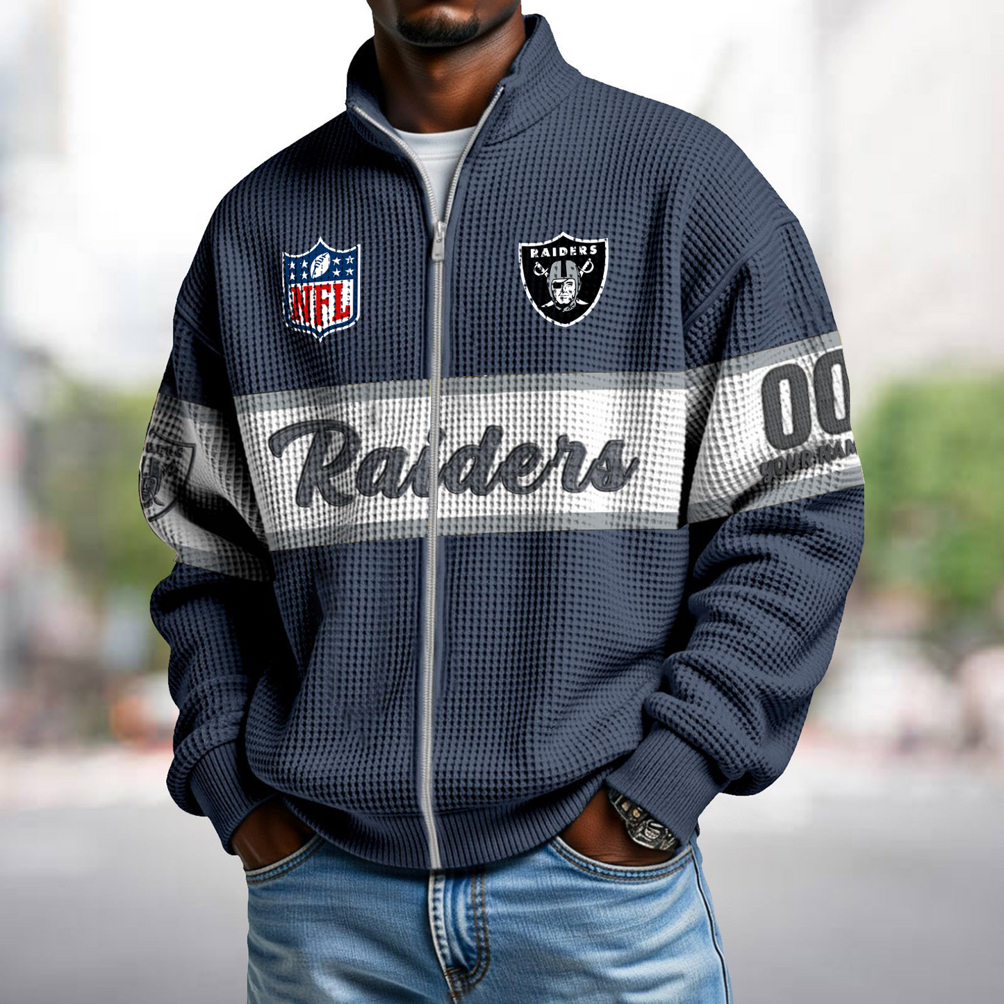 LVR x NFL Waffle Zip-Up Sweatshirt DATND TANTD