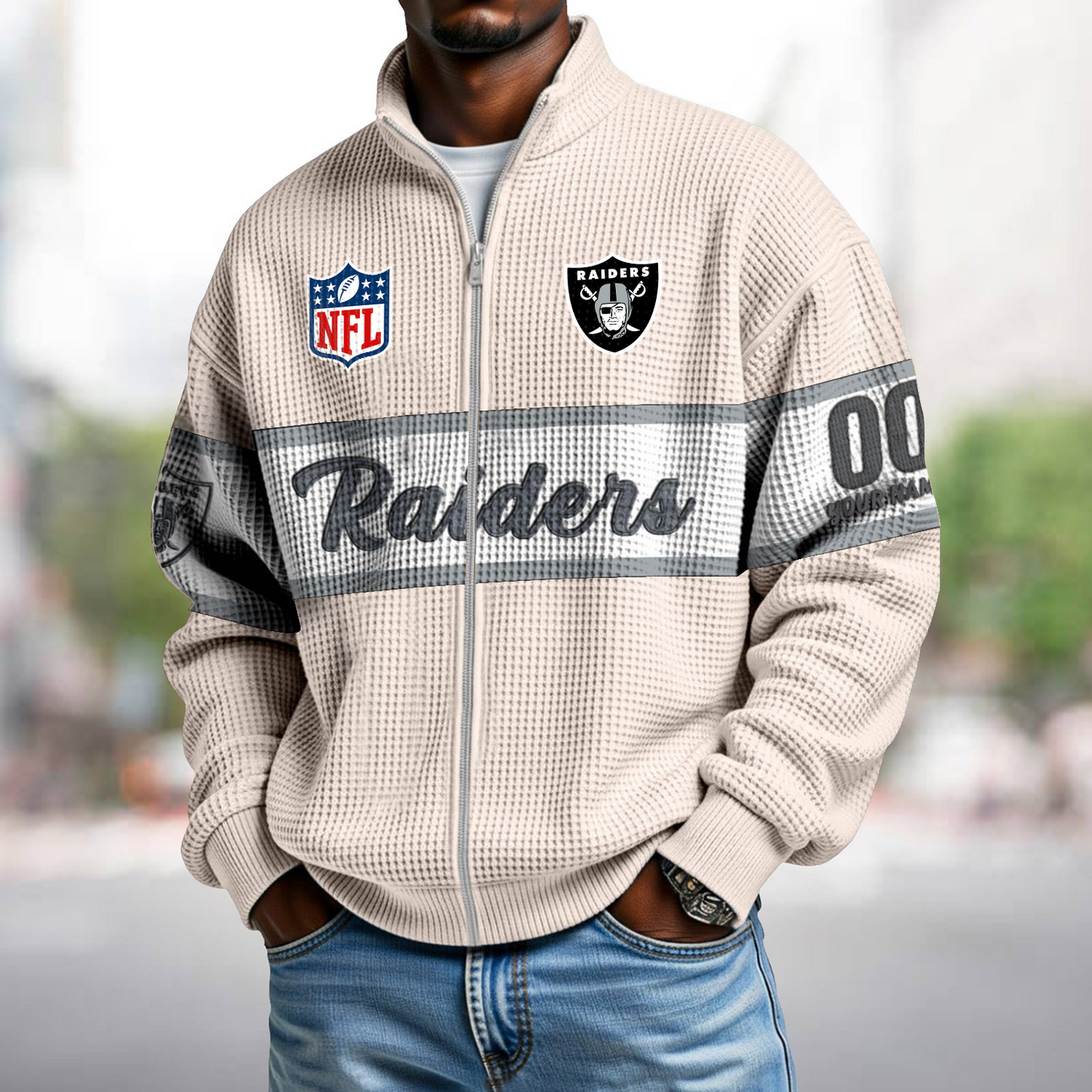 LVR x NFL Waffle Zip-Up Sweatshirt DATND TANTD
