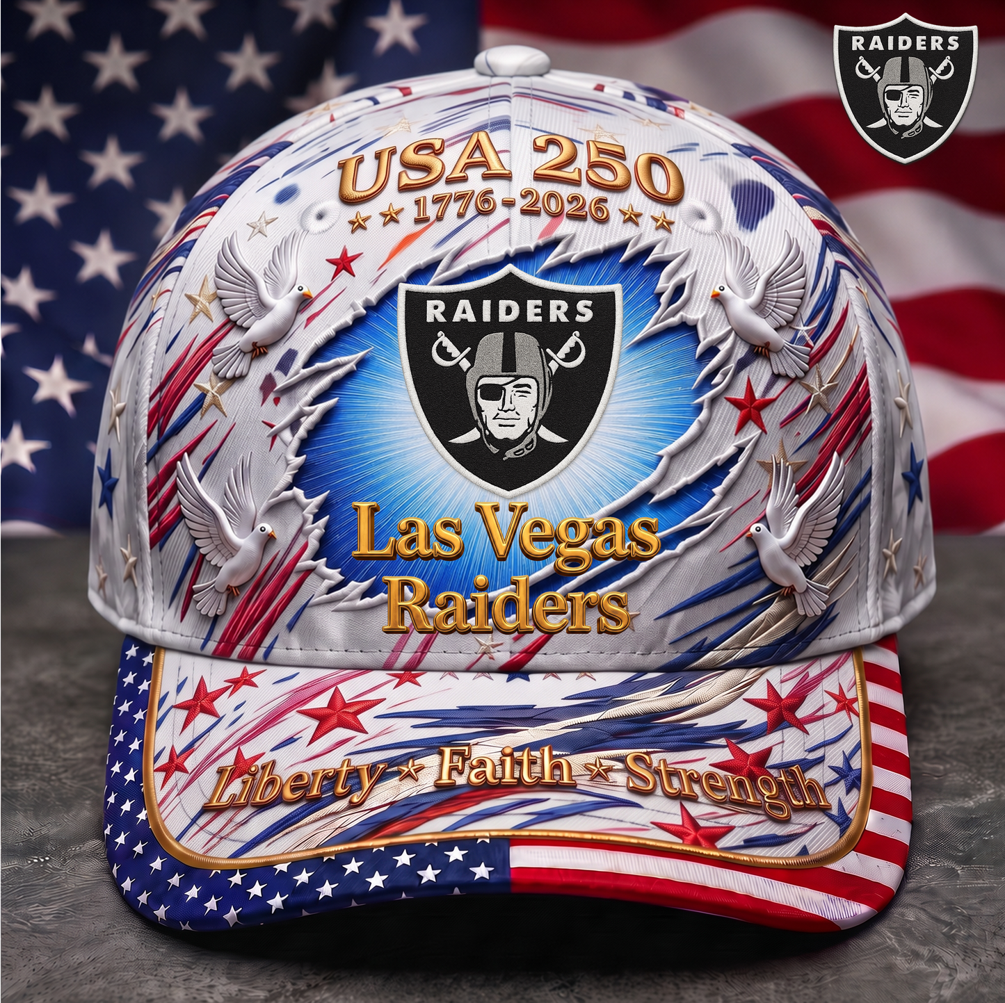 Premium NFL x LVR 250 Years Anniversary Of Freedom Cap V4  260626