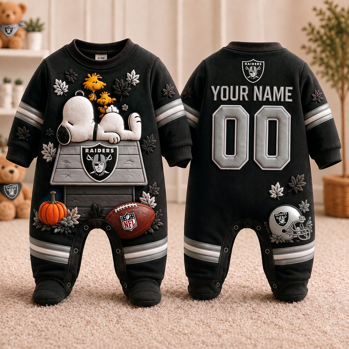LVR_Personalized NFL Football Baby Onesie – Custom Name & Number