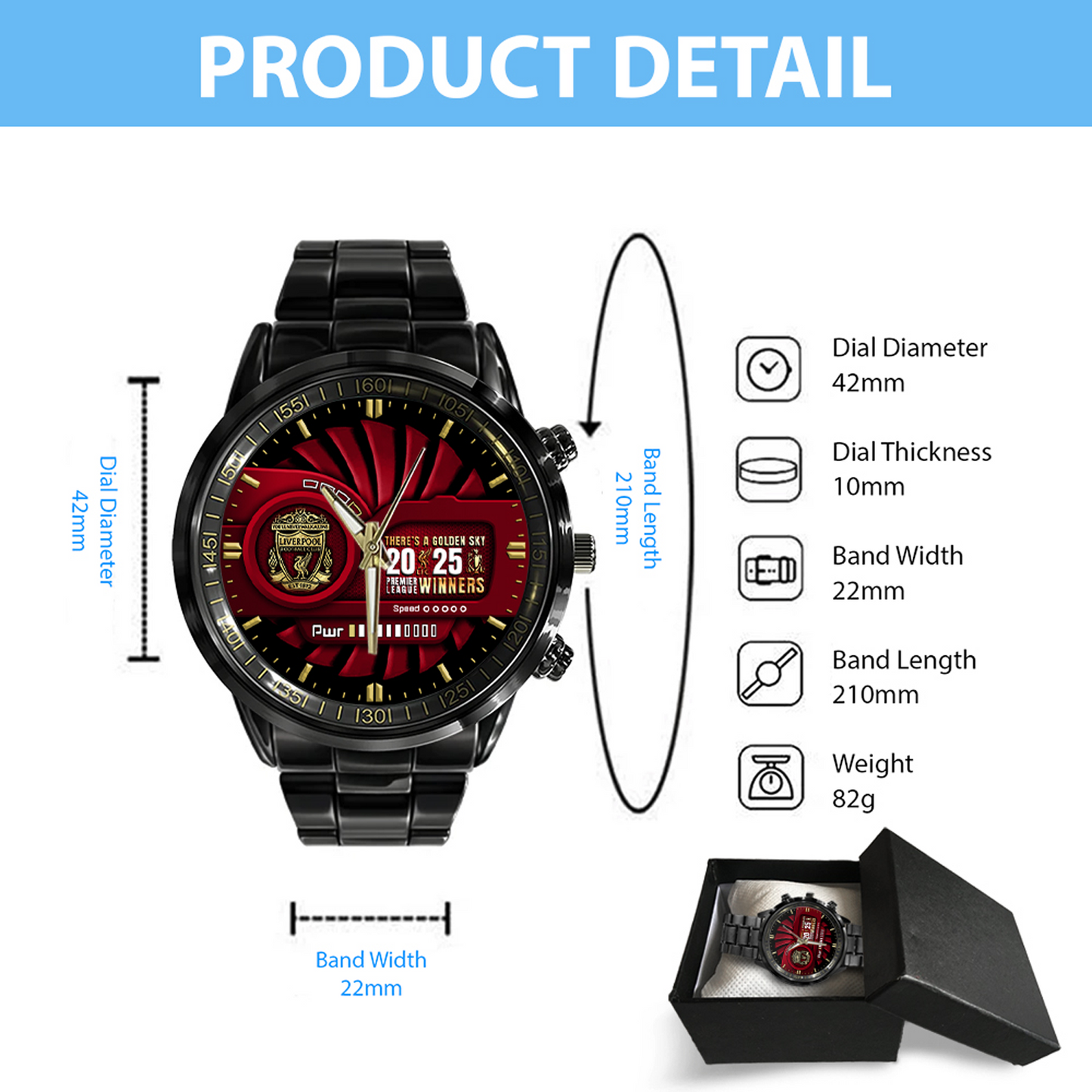 LIV Black Stainless Steel Watch NDD