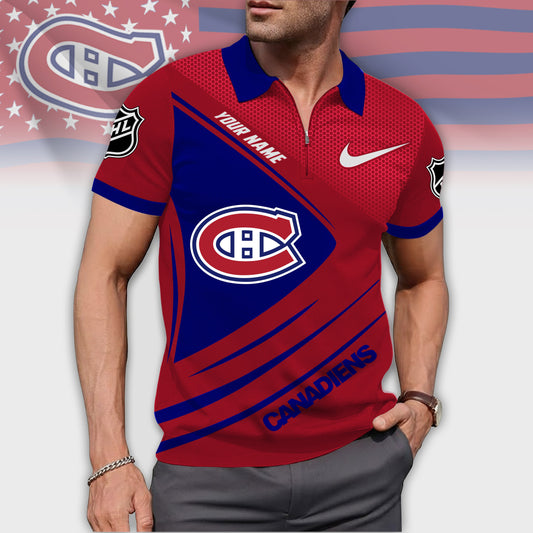 MC Premium NHL Game Day Personalized Zipper Polo DDT 110426 TTTZ