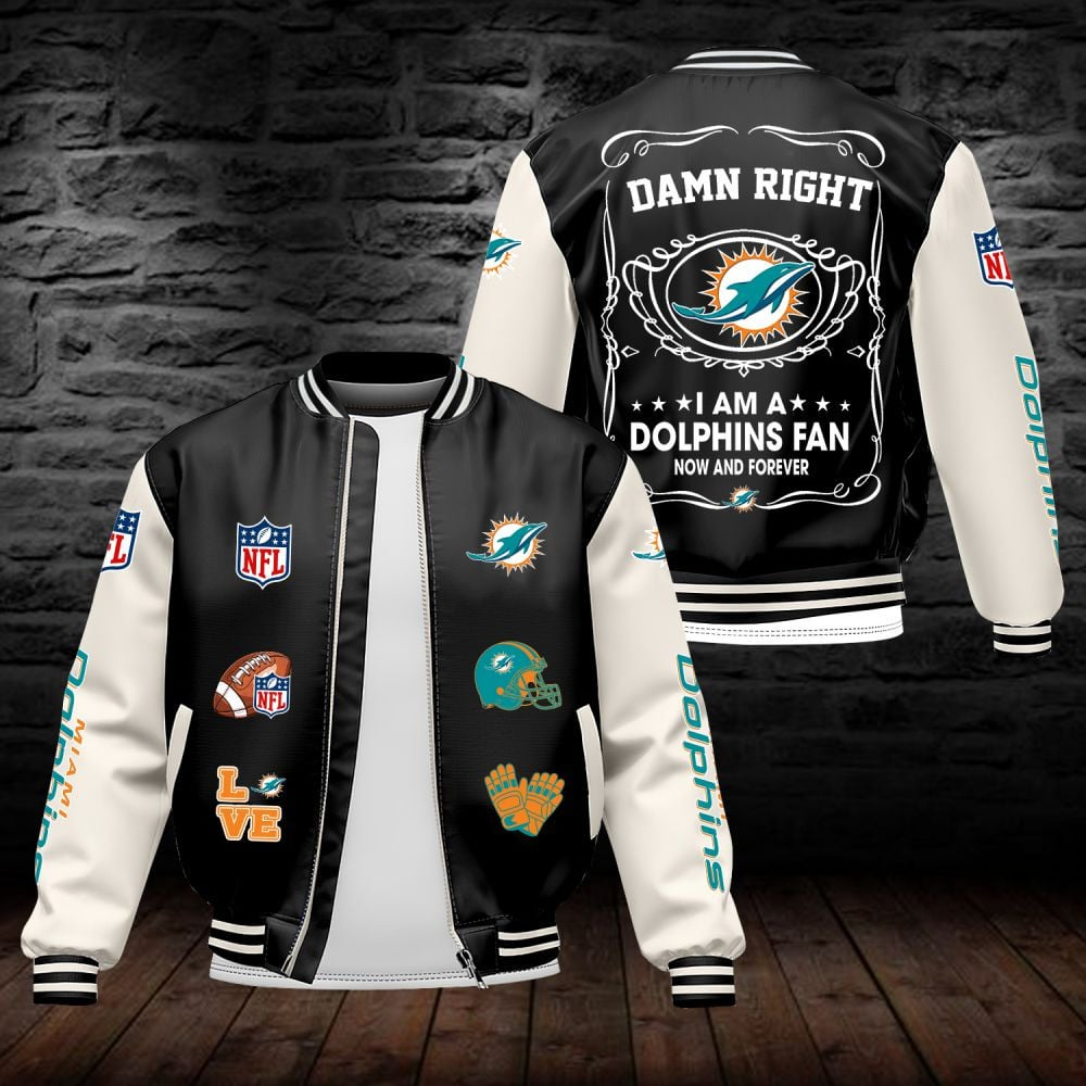 MD NFL Premium Leather Bomber Jacket DDT HLPHUONG