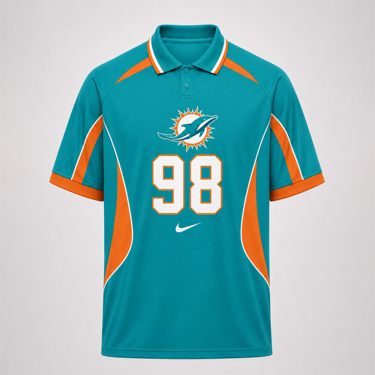 MD Premium NFL Custom Number Sports Style Polo Shirt