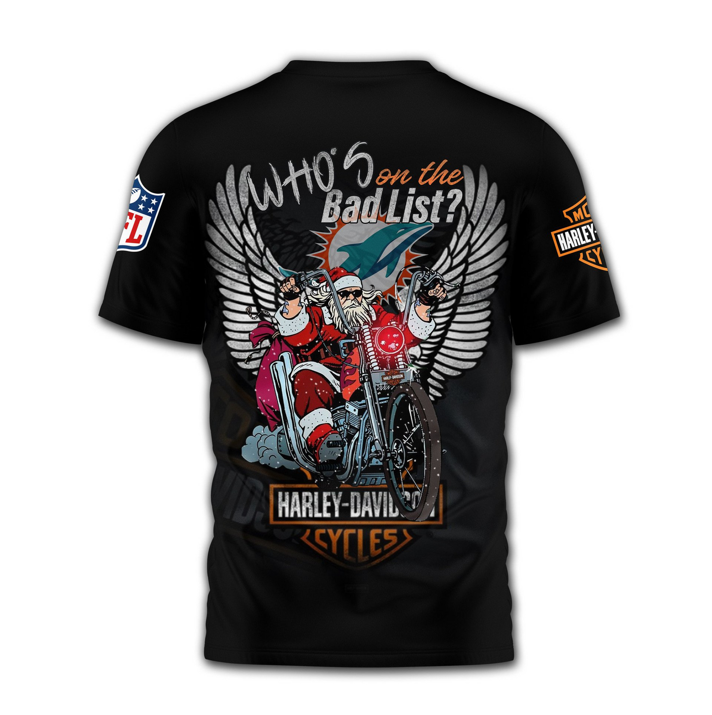 MD Premium NFL Harley-Davidson Santa Claus 3D Shirt DDT NTL