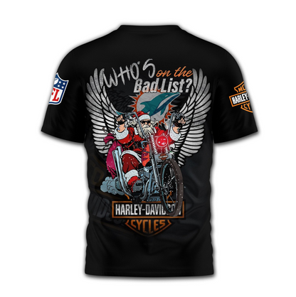 MD Premium NFL Harley-Davidson Santa Claus 3D Shirt DDT NTL
