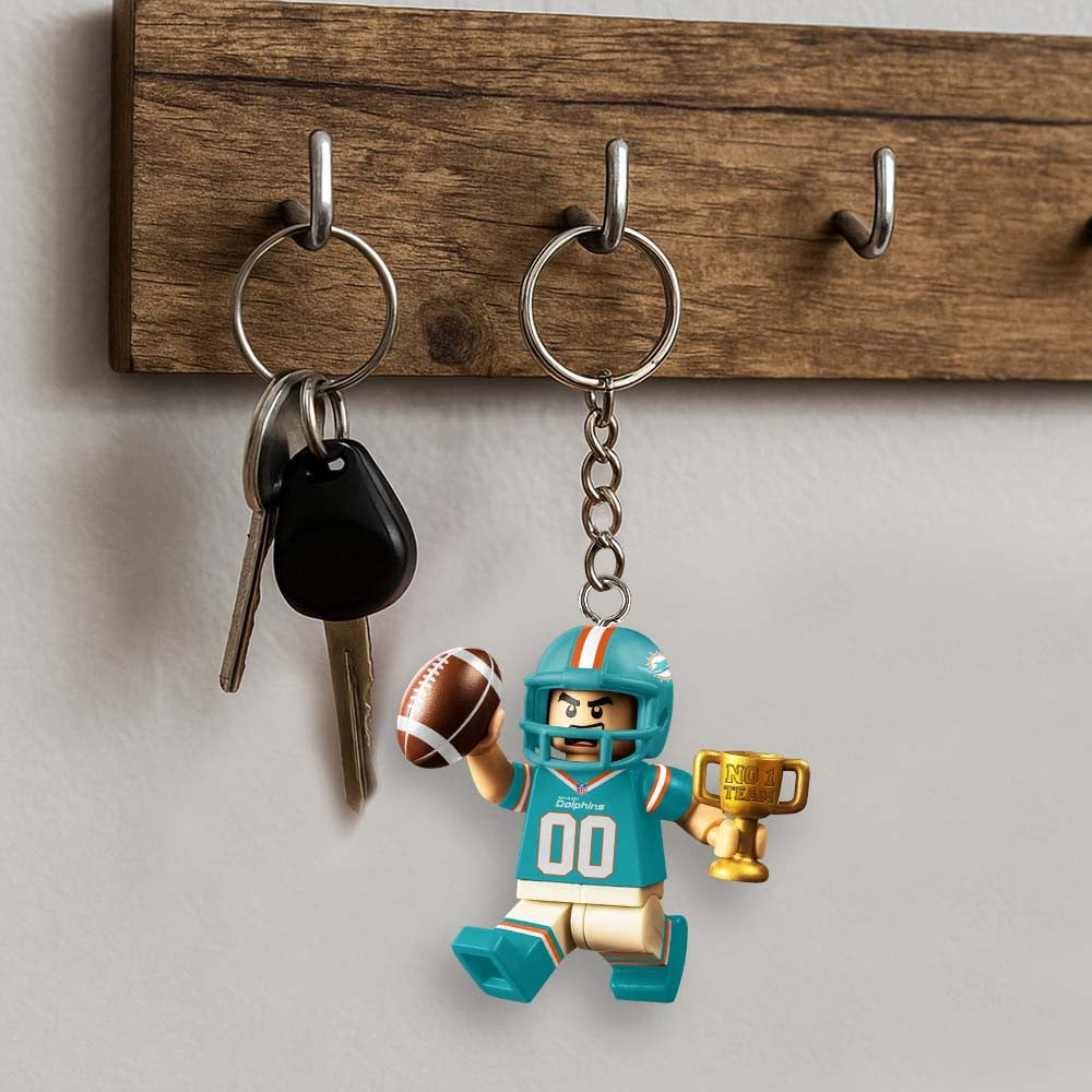 MD Premium NFL Lego No. 1 Team Personalized Key Chain DDT NTL