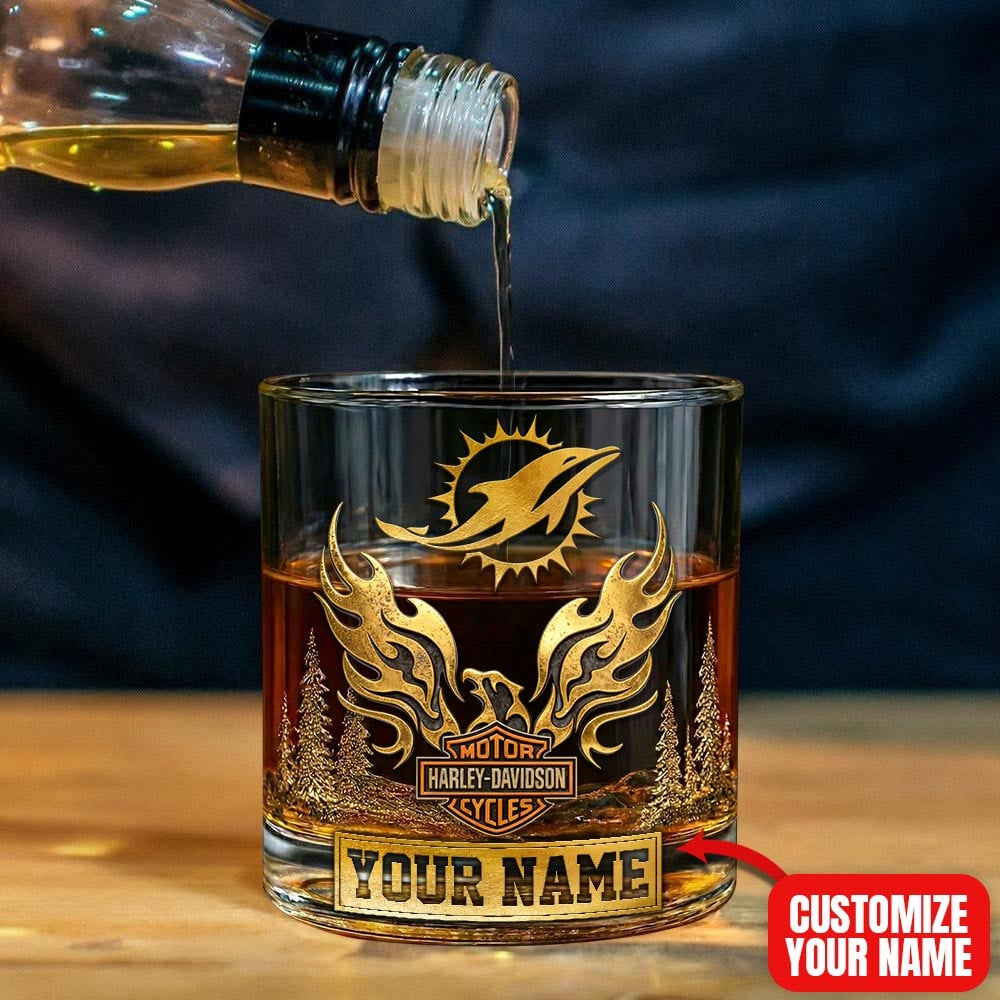 MD Premium NFL Motorcycle Personalized Whiskey Glass DDT NTL