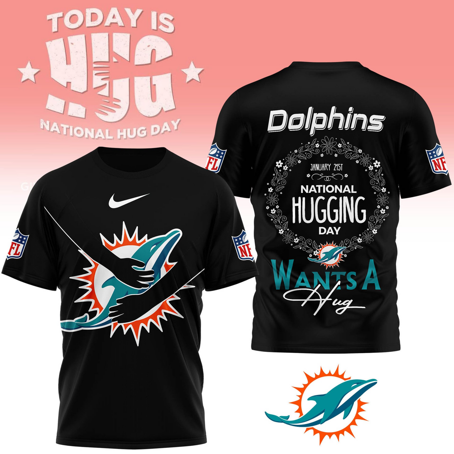 MD Premium NFL National Hugging Day 3D Shirt DDT NTL