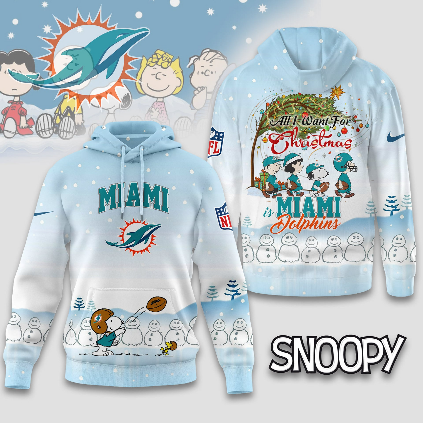 MD Premium NFL Peanuts Snow Day Hoodie DDT CTND