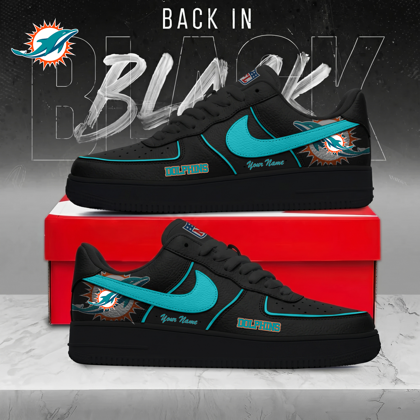MD x NFL Back In Black AF1 Sneakers 250626