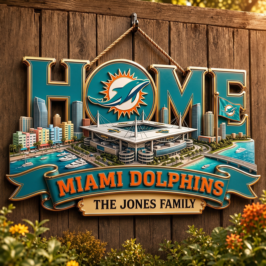 MD x NFL Team Home Metal Sign Custom Any Name Gifts For Home Decor
