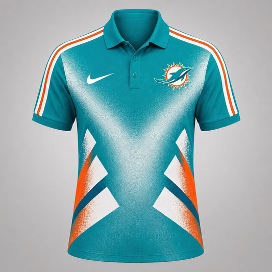 MD x Premium NFL Sports Fan Geometric Pattern Polo Shirt