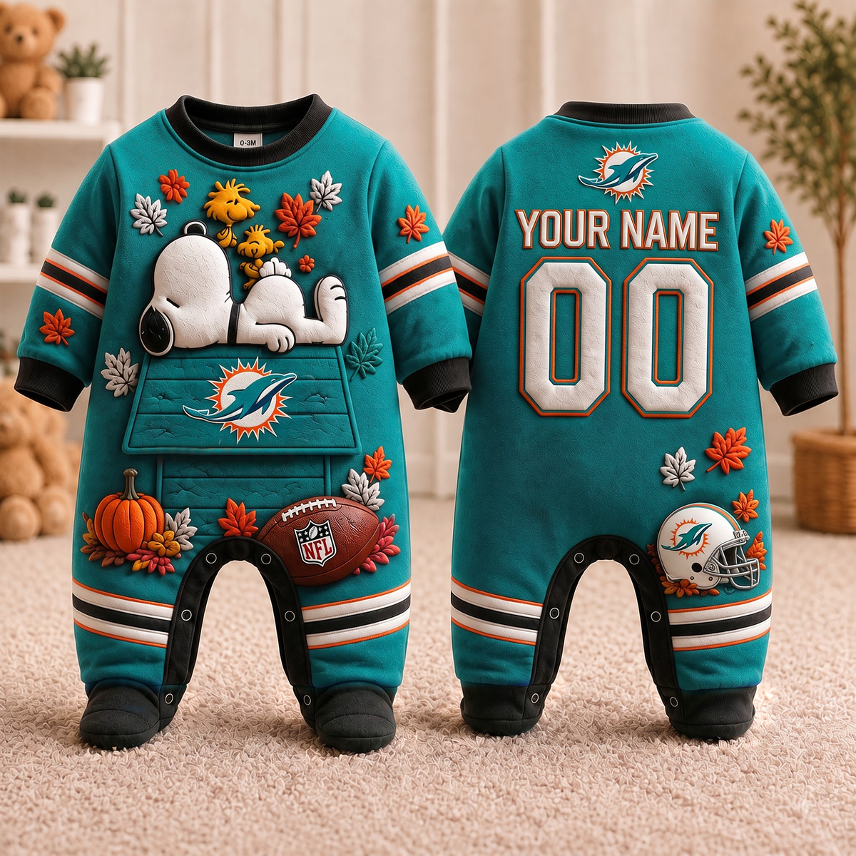 MD_Personalized NFL Football Baby Onesie – Custom Name & Number