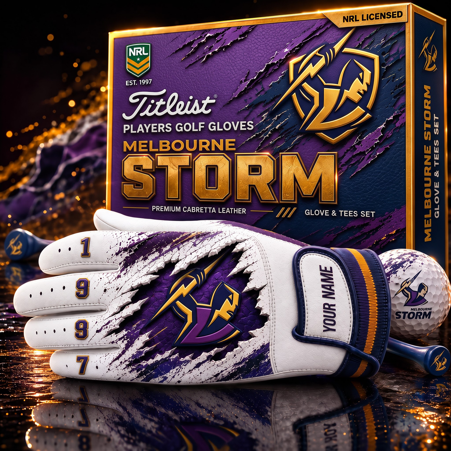 MEL X PREMIUM NRL PLAYERS GOLF GLOVE GIFT SET
