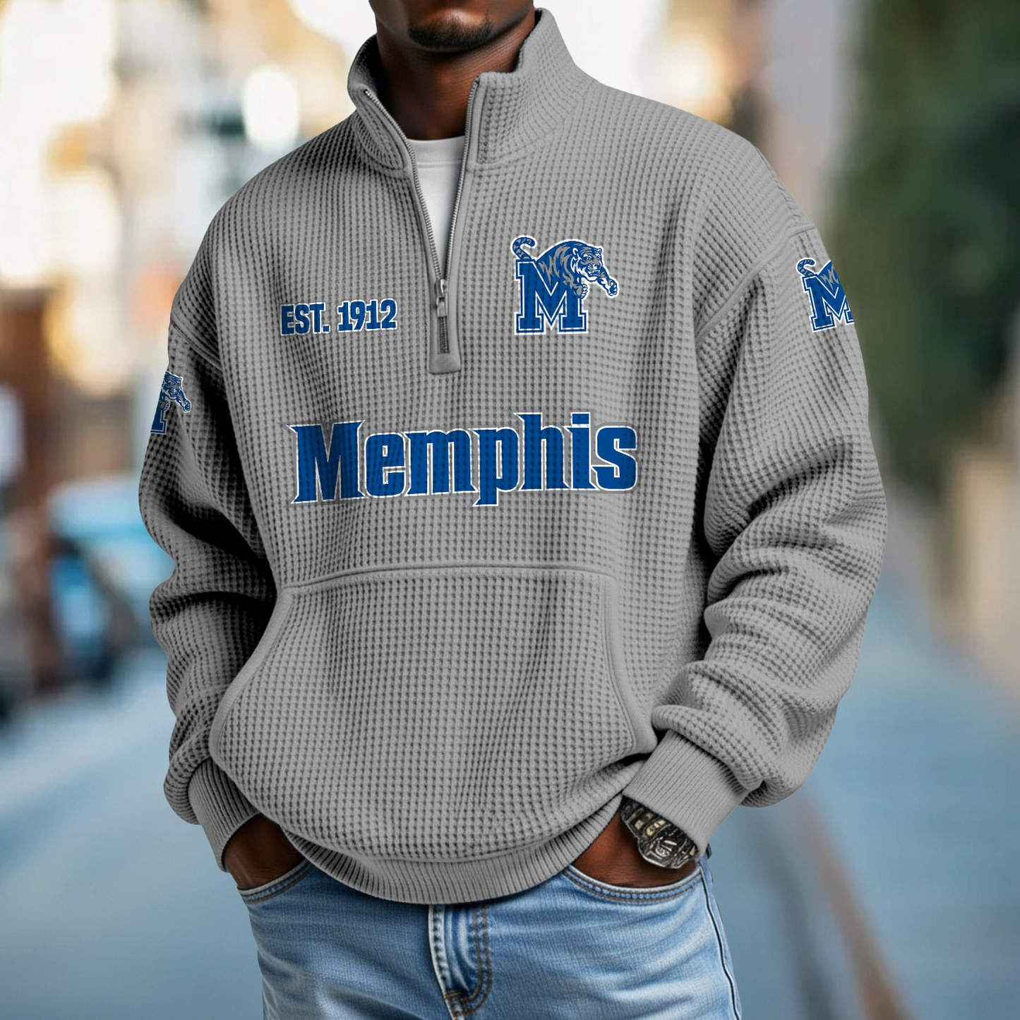 MEM x College Football - Waffle Stand Collar Half Zip Sweatshirt DatND DVT