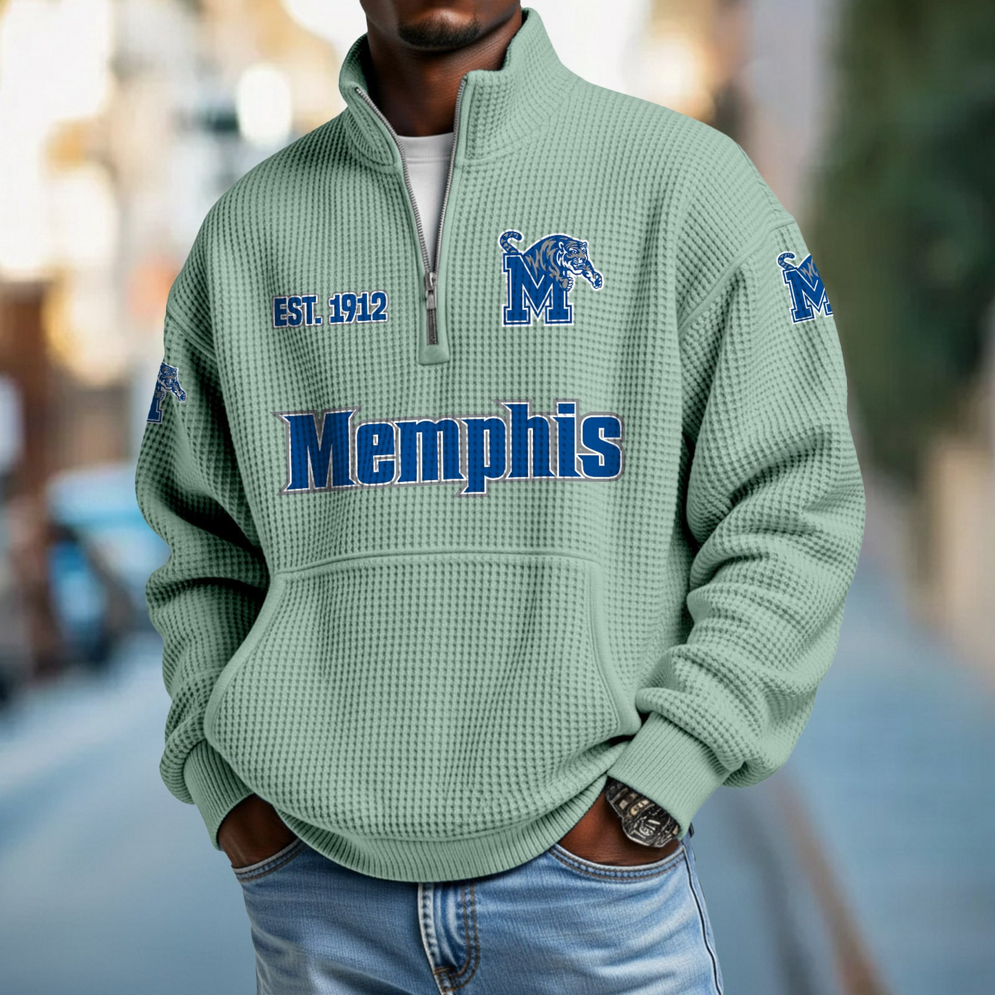 MEM x College Football - Waffle Stand Collar Half Zip Sweatshirt DatND DVT