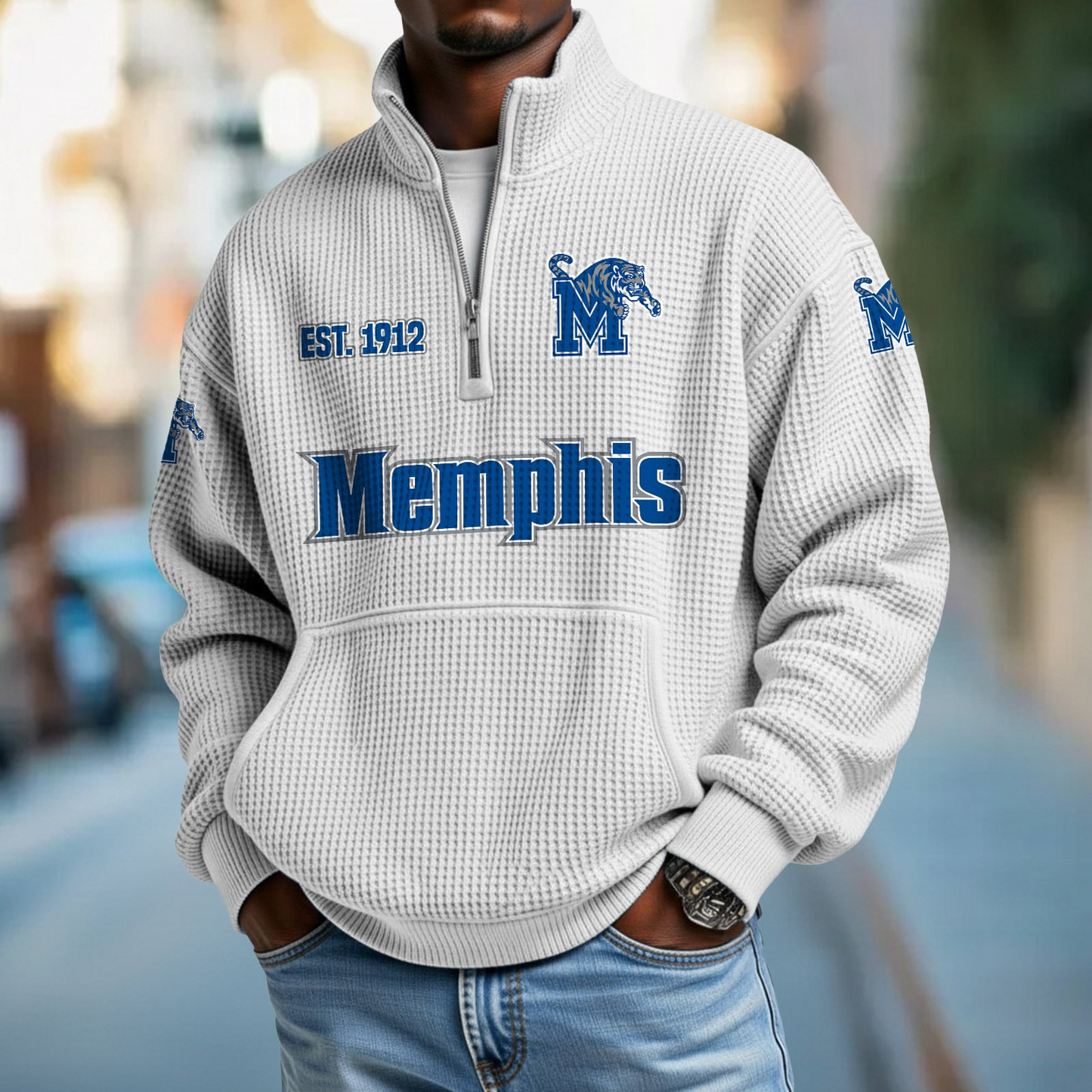 MEM x College Football - Waffle Stand Collar Half Zip Sweatshirt DatND DVT