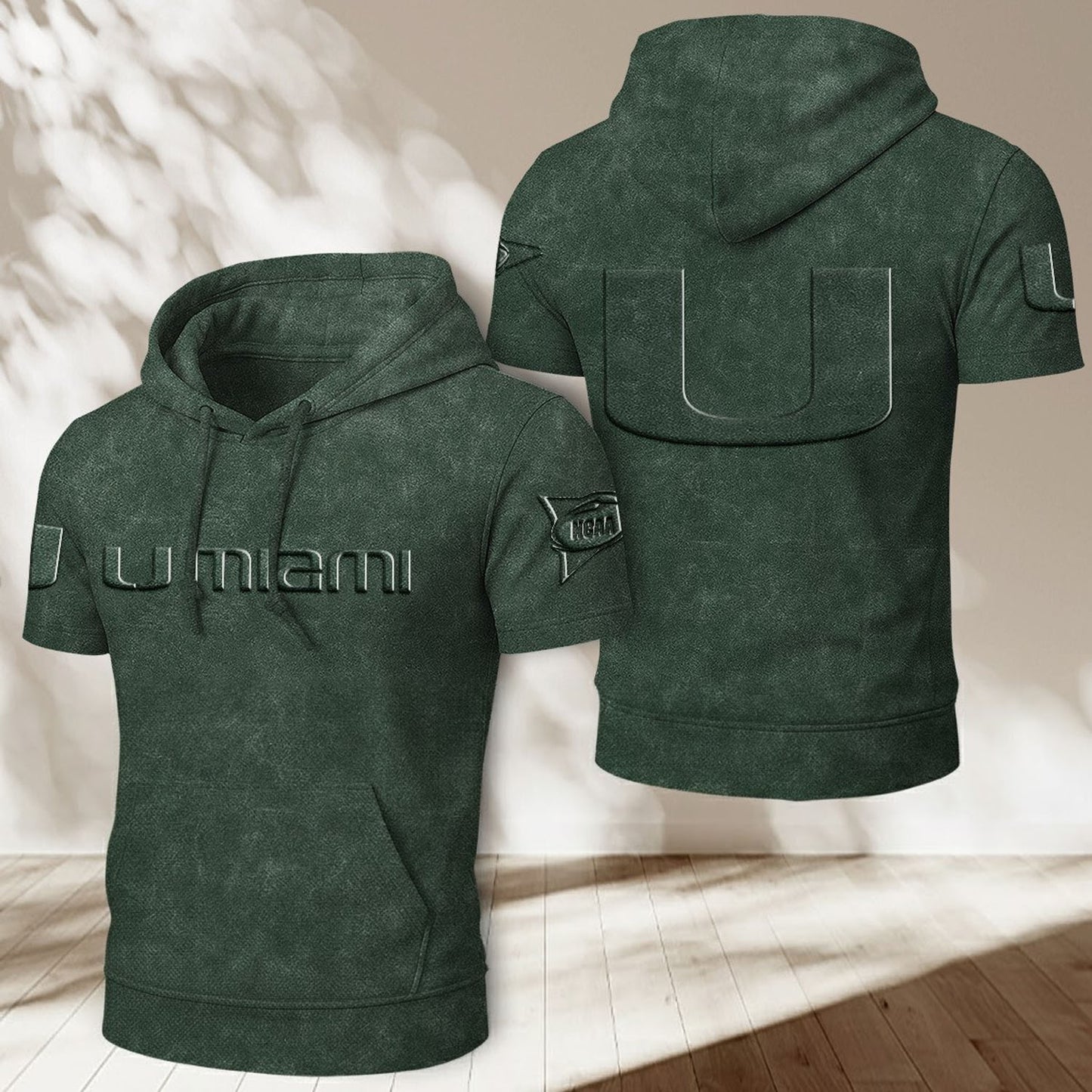 MIA x NCAA Half Sleeve Hoodie T-Shirt DatND ThuongNH