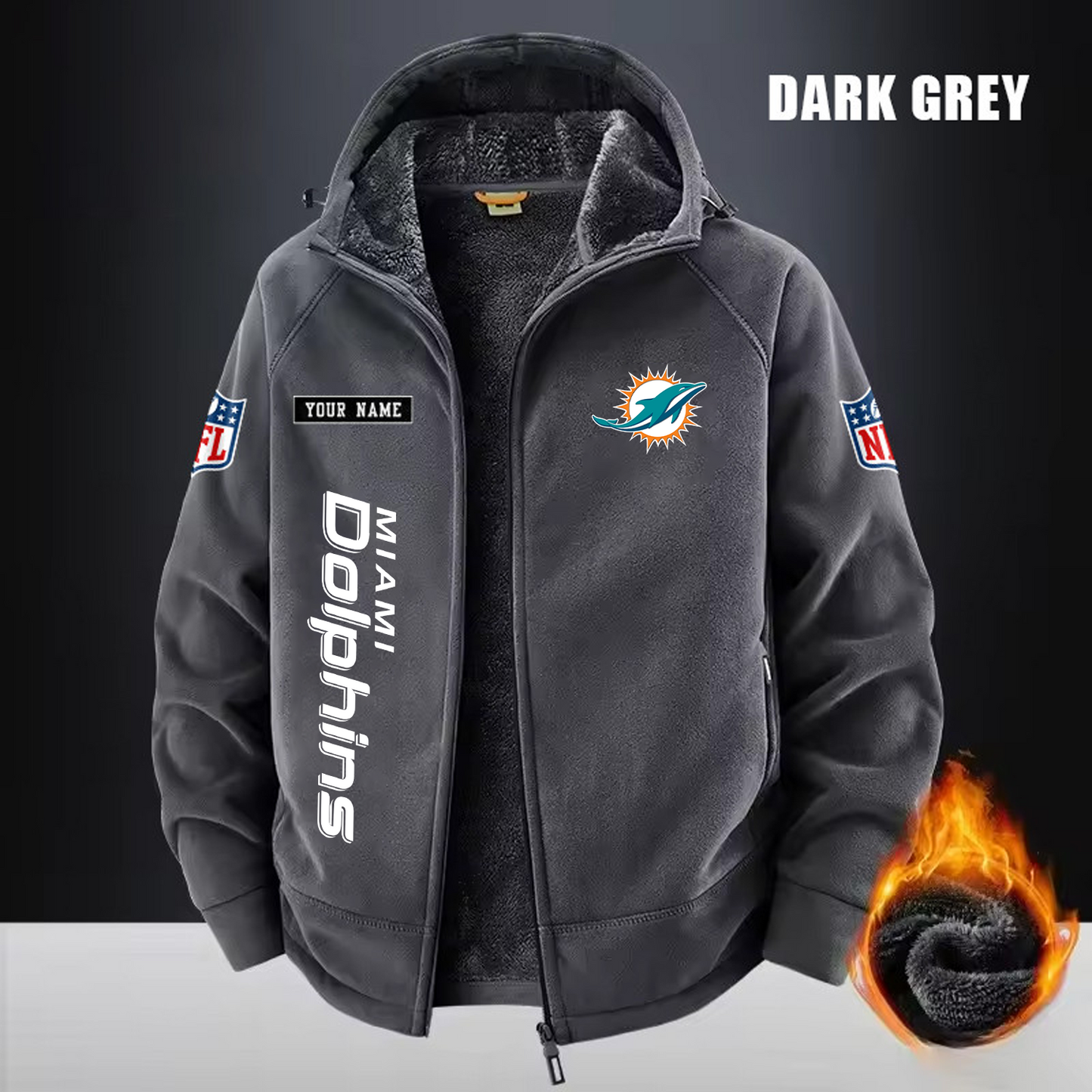 MIA x NFL 3D Half-zip Hoodie DATND TANTD