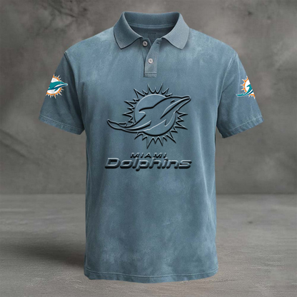 MIA x NFL Embossed Polo Shirt DATND TANTD