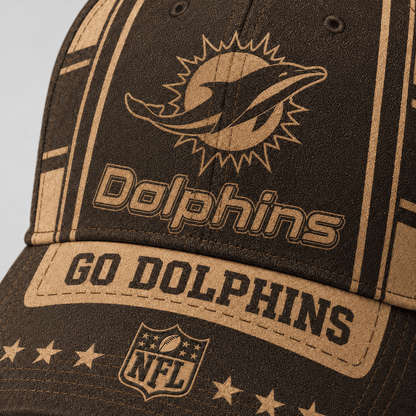 MIA x NFL Premium Vintage Leather Personalized Cap for Loyal Fans