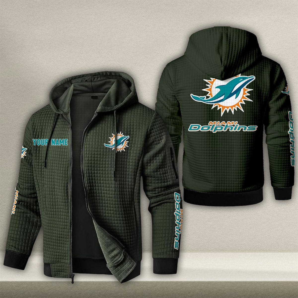 MIA x NFL Quilted Zip Hoodie DatND DVT