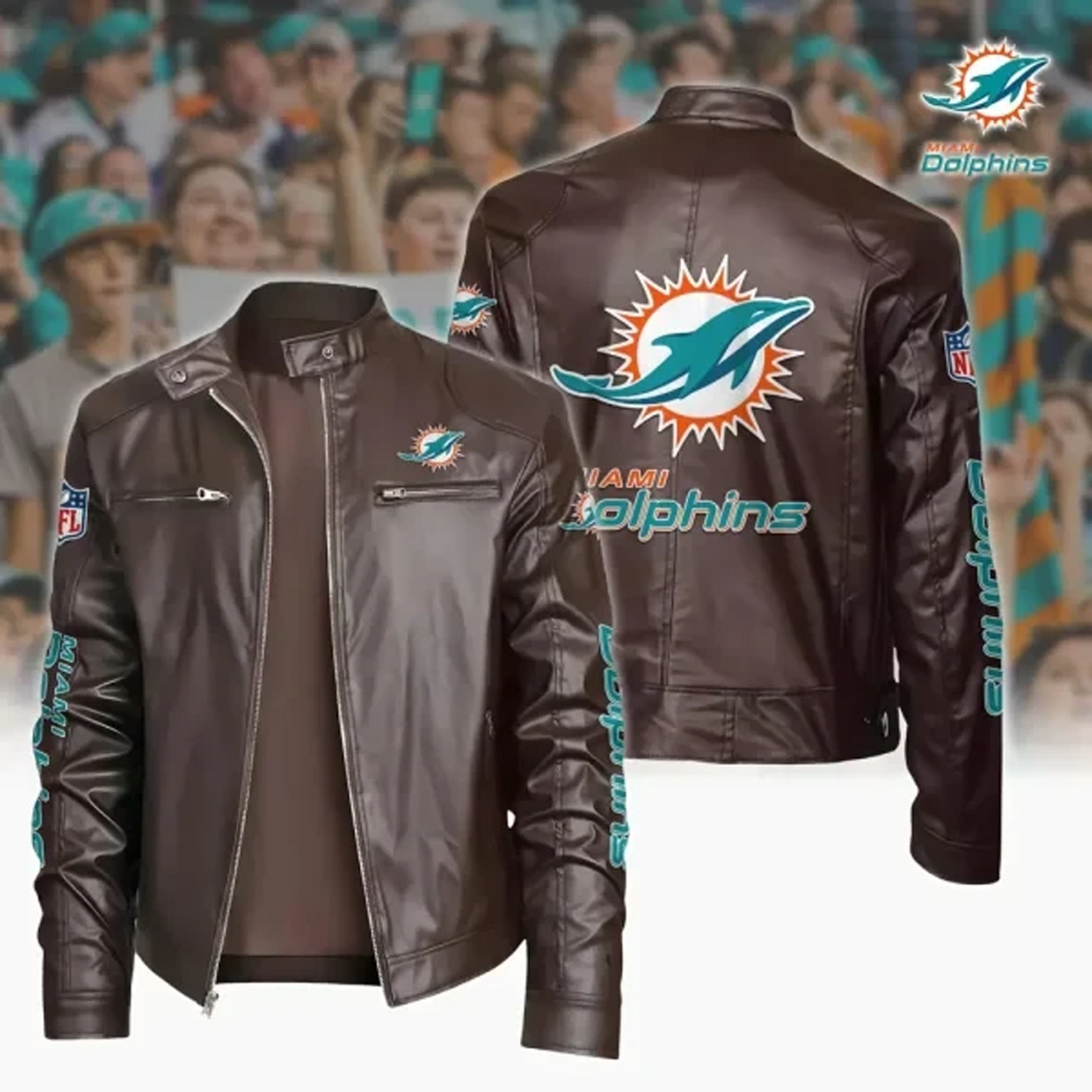 MIA x NFL Sport Leather Jacket DATND TANTD