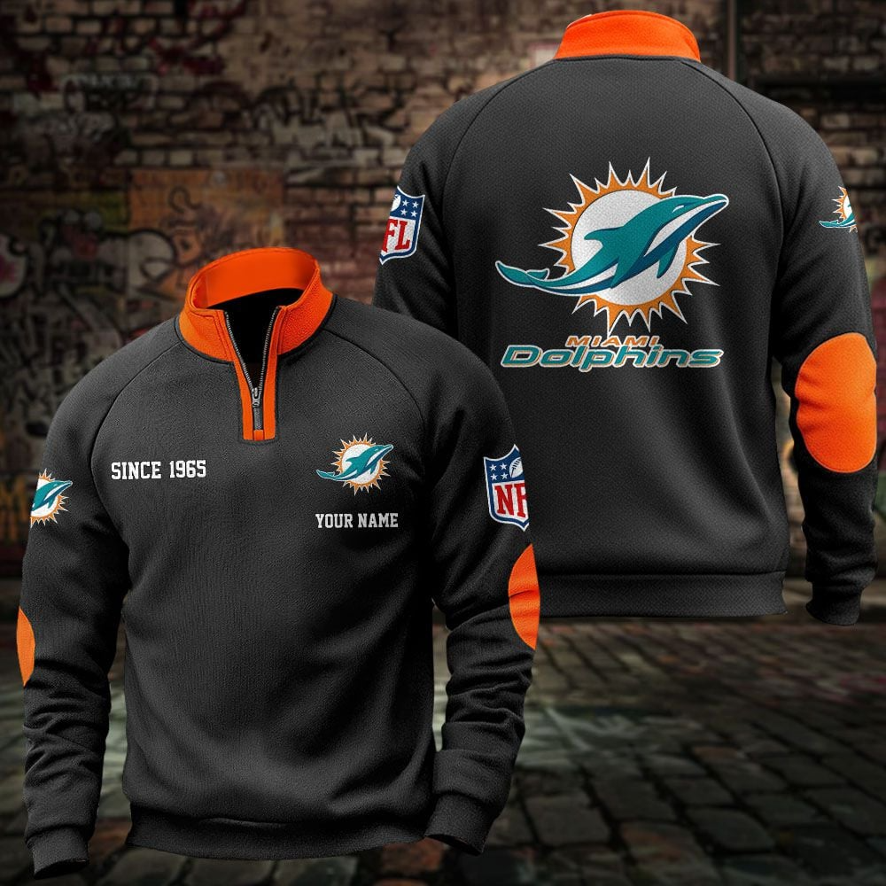 MIA x NFL Sweatshirts Quarter Collared Sweatshirt Pullover DatND DVT