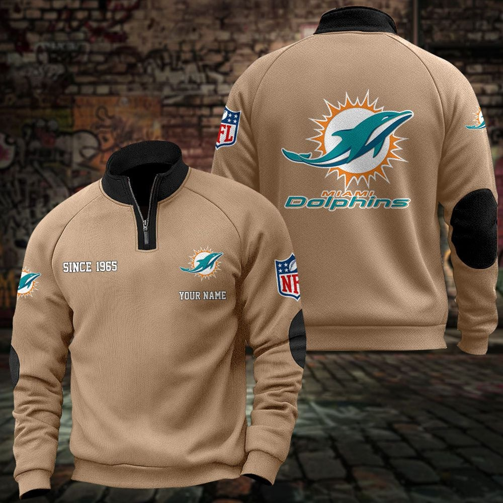 MIA x NFL Sweatshirts Quarter Collared Sweatshirt Pullover DatND DVT