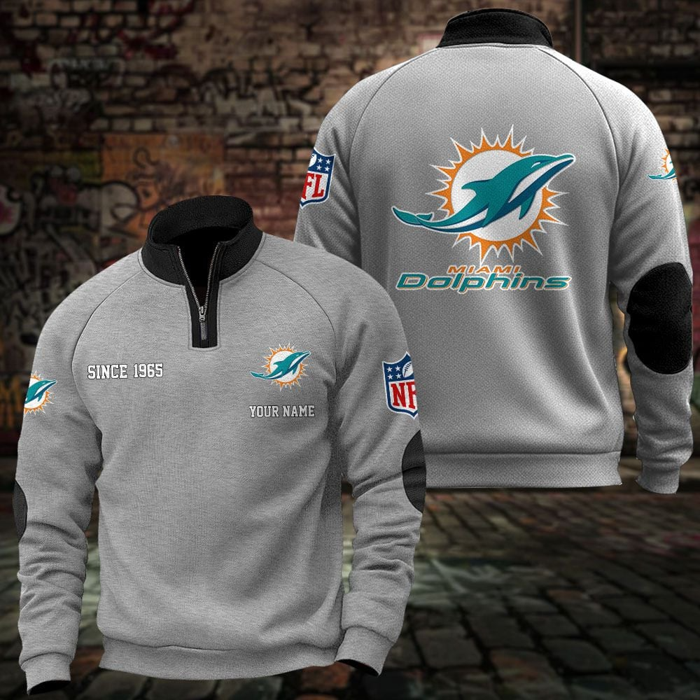 MIA x NFL Sweatshirts Quarter Collared Sweatshirt Pullover DatND DVT
