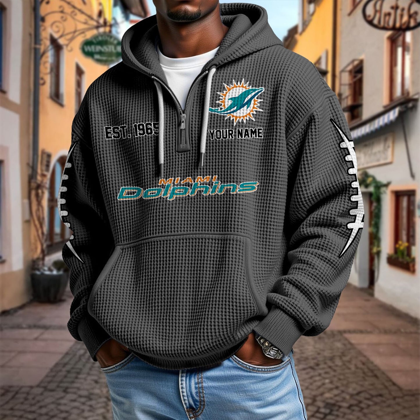 MIA x NFL Waffle Hoodie DatND DVT