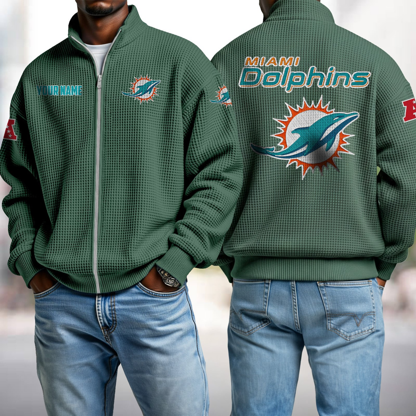 MIA x NFL Waffle Zip-Up Sweatshirt DatND DVT