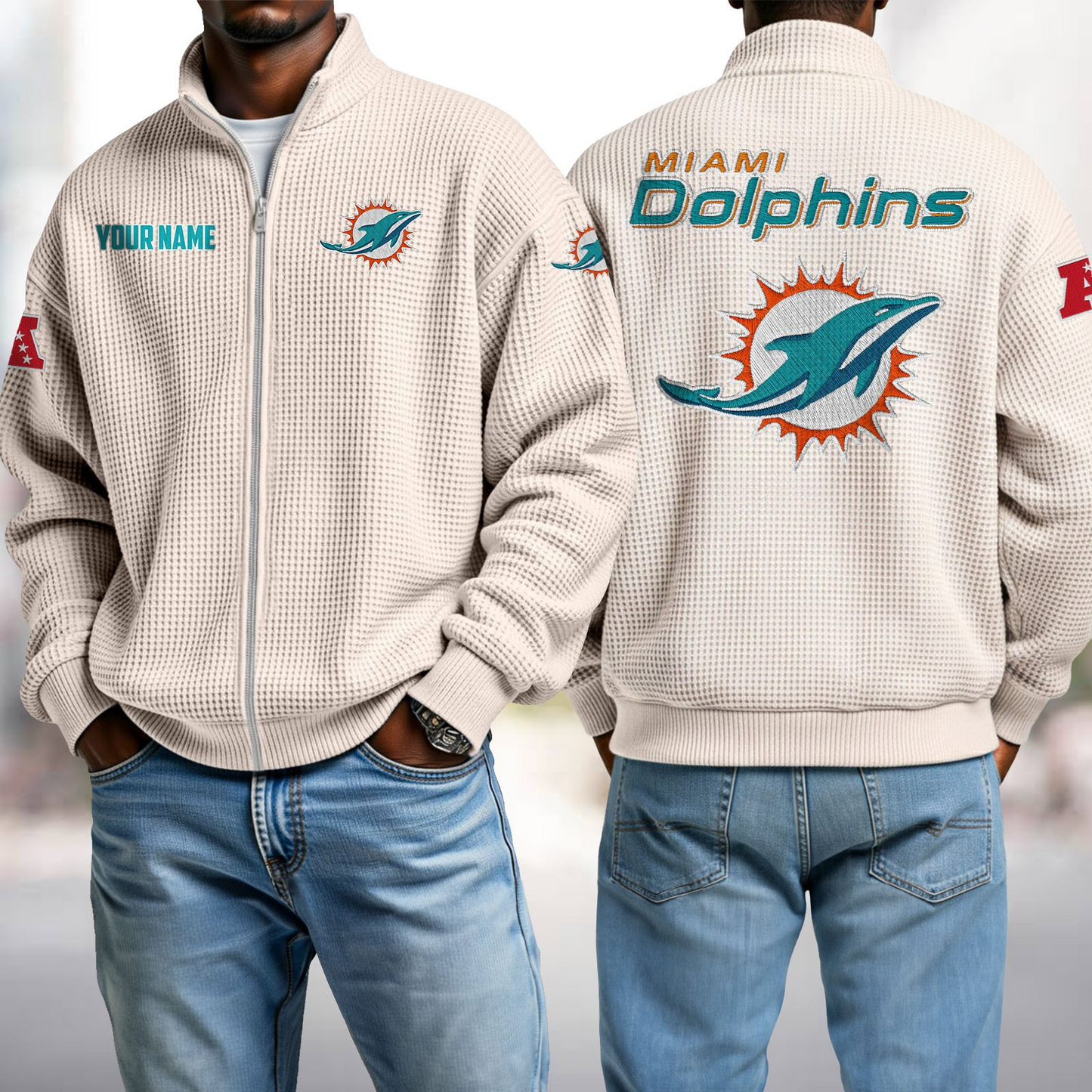 MIA x NFL Waffle Zip-Up Sweatshirt DatND DVT
