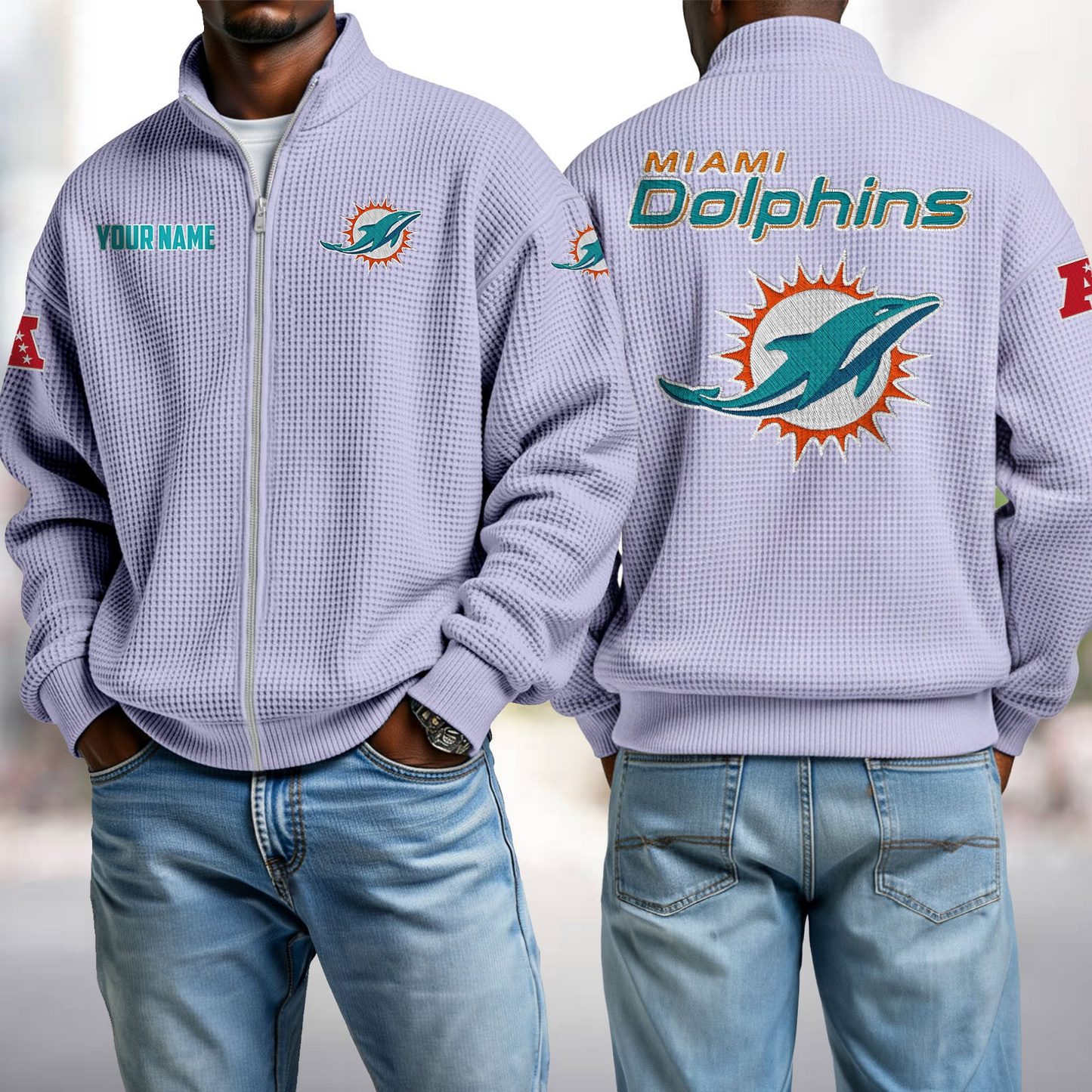 MIA x NFL Waffle Zip-Up Sweatshirt DatND DVT
