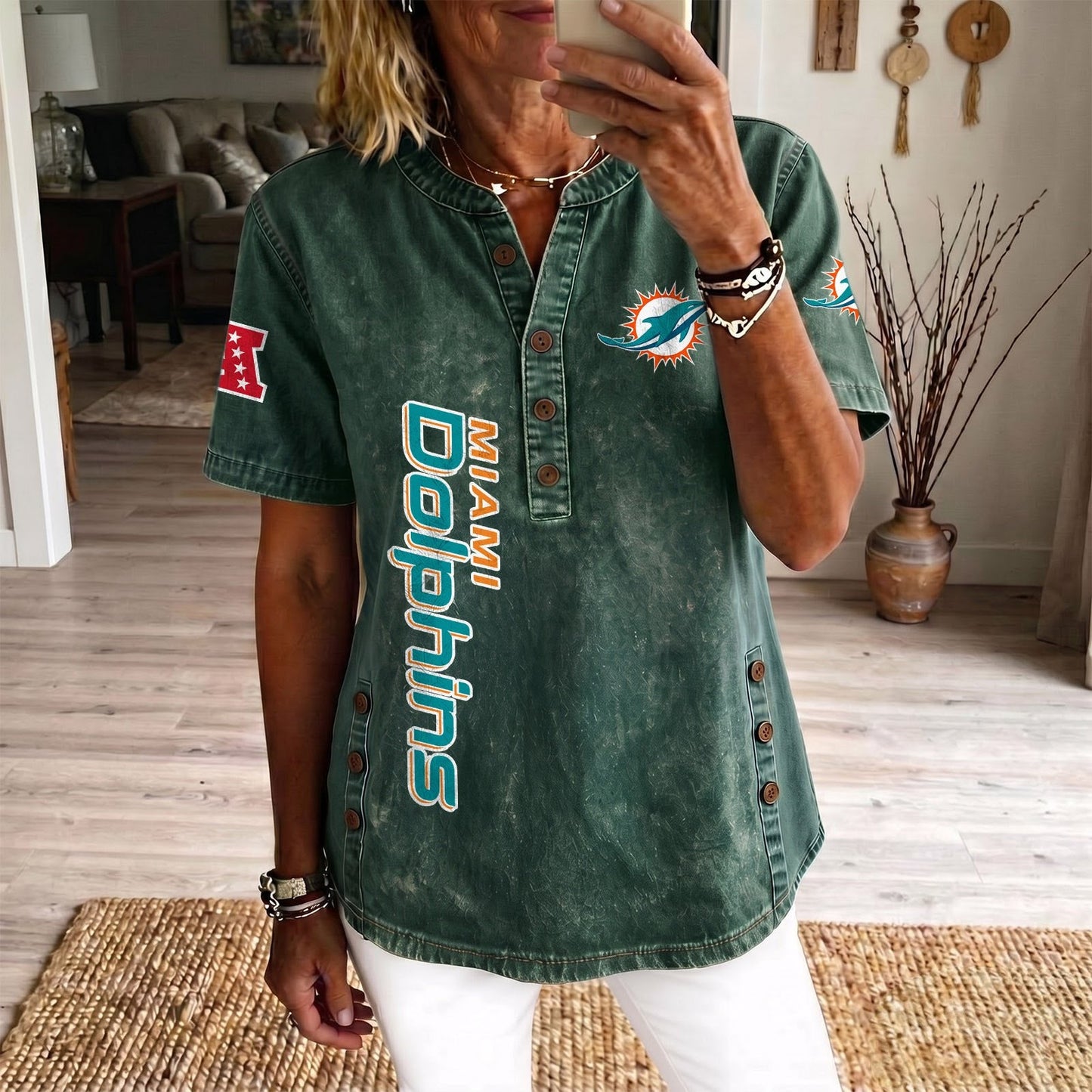 MIA x NFL Womenƒ??s Denim Casual Tops DATND LBN 190526