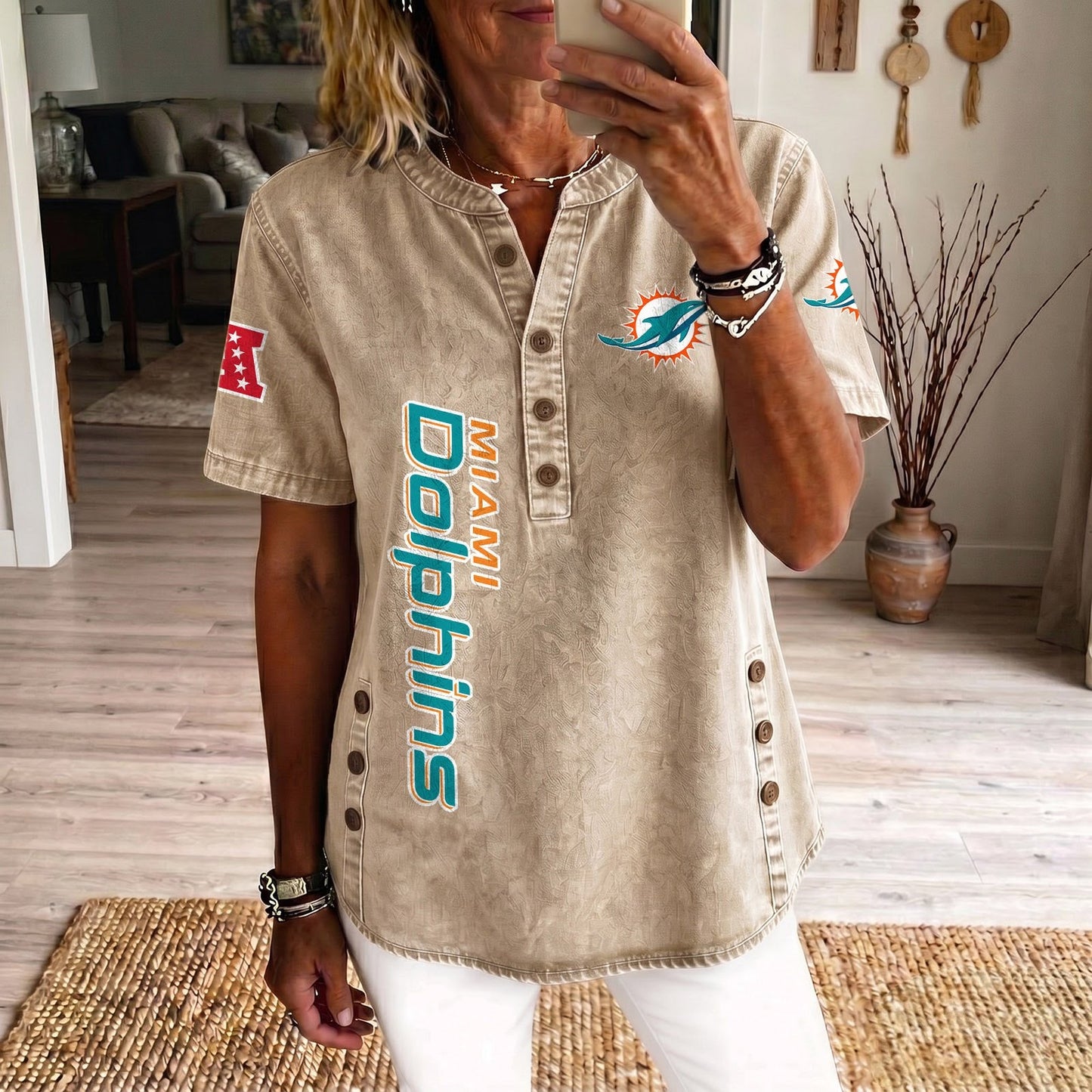 MIA x NFL Womenƒ??s Denim Casual Tops DATND LBN 190526