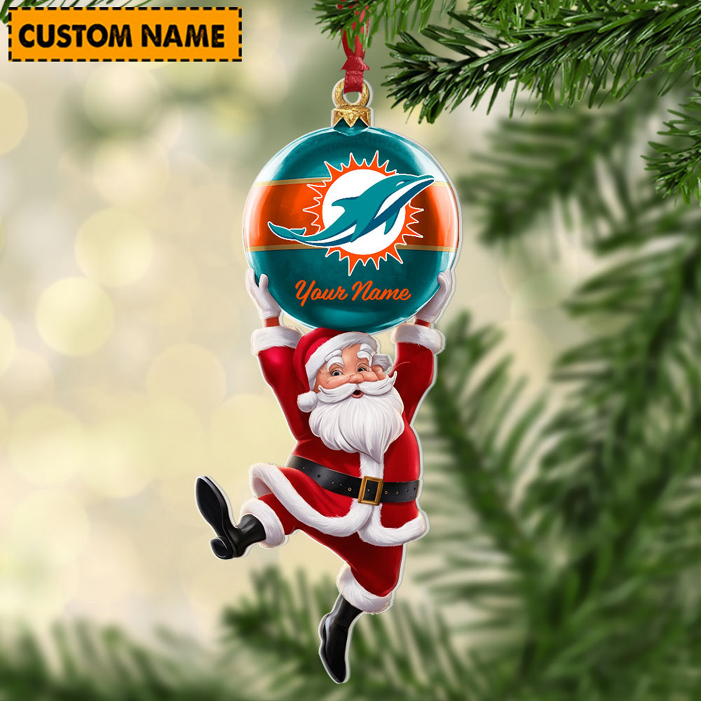 MIA x Personalized NFL Acrylic Ornament Christmas DATND TANTD