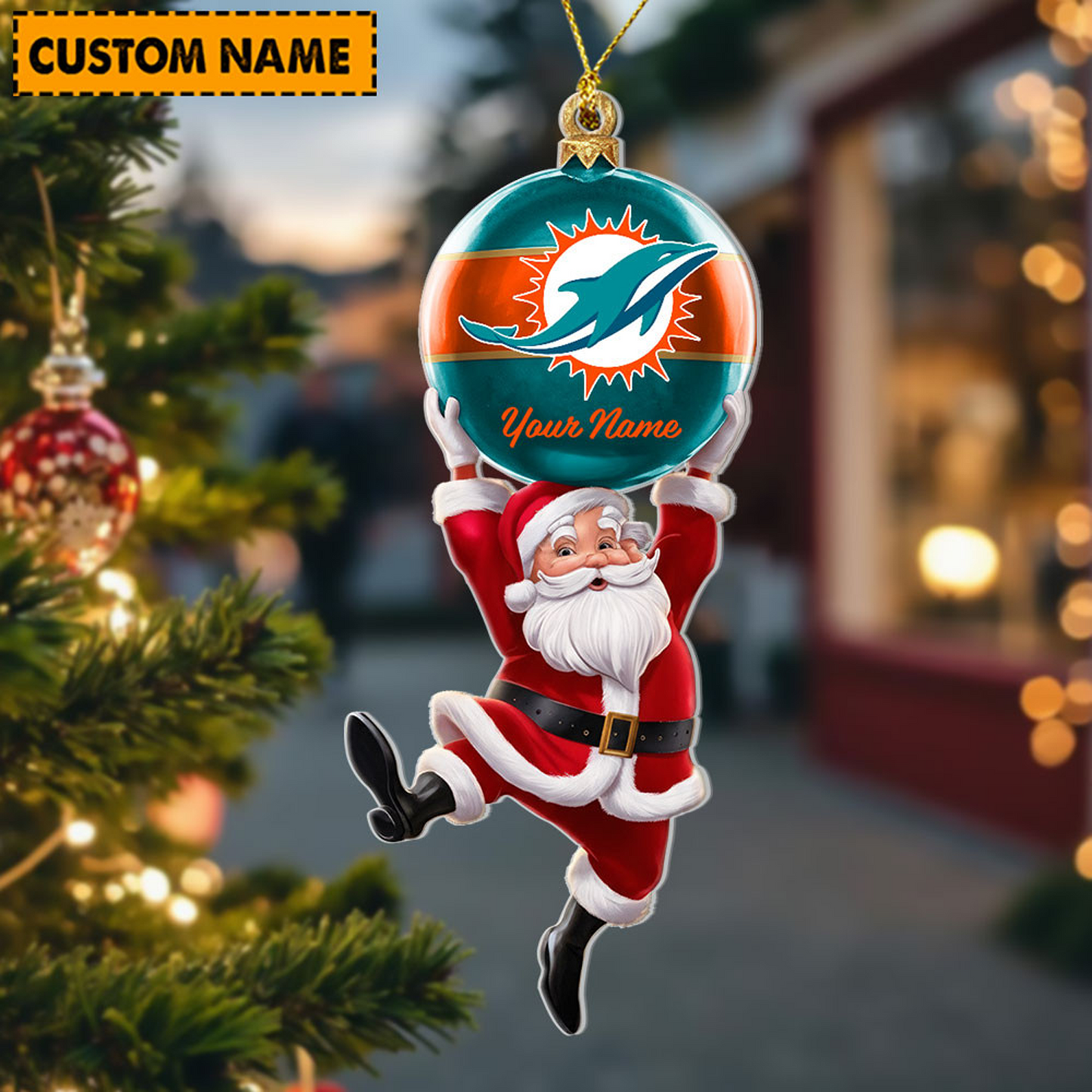 MIA x Personalized NFL Acrylic Ornament Christmas DATND TANTD