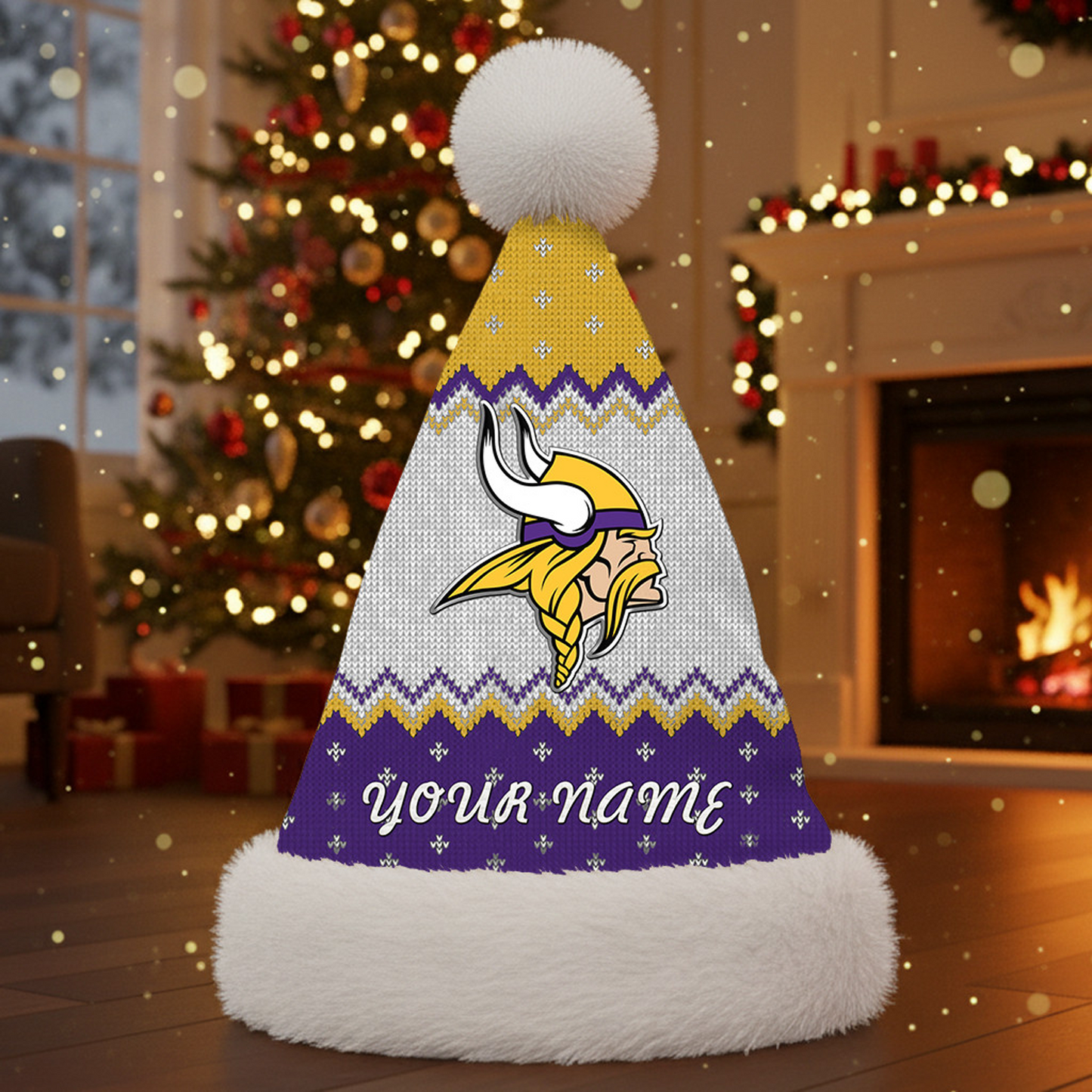 MIN x NFL Personalized Santa Hat Christmas DATND TANTD