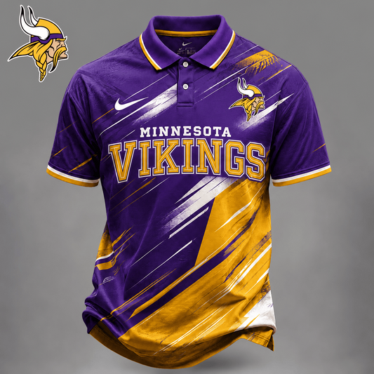 MIN x NFL Premium Bold Stripe Polo Shirt