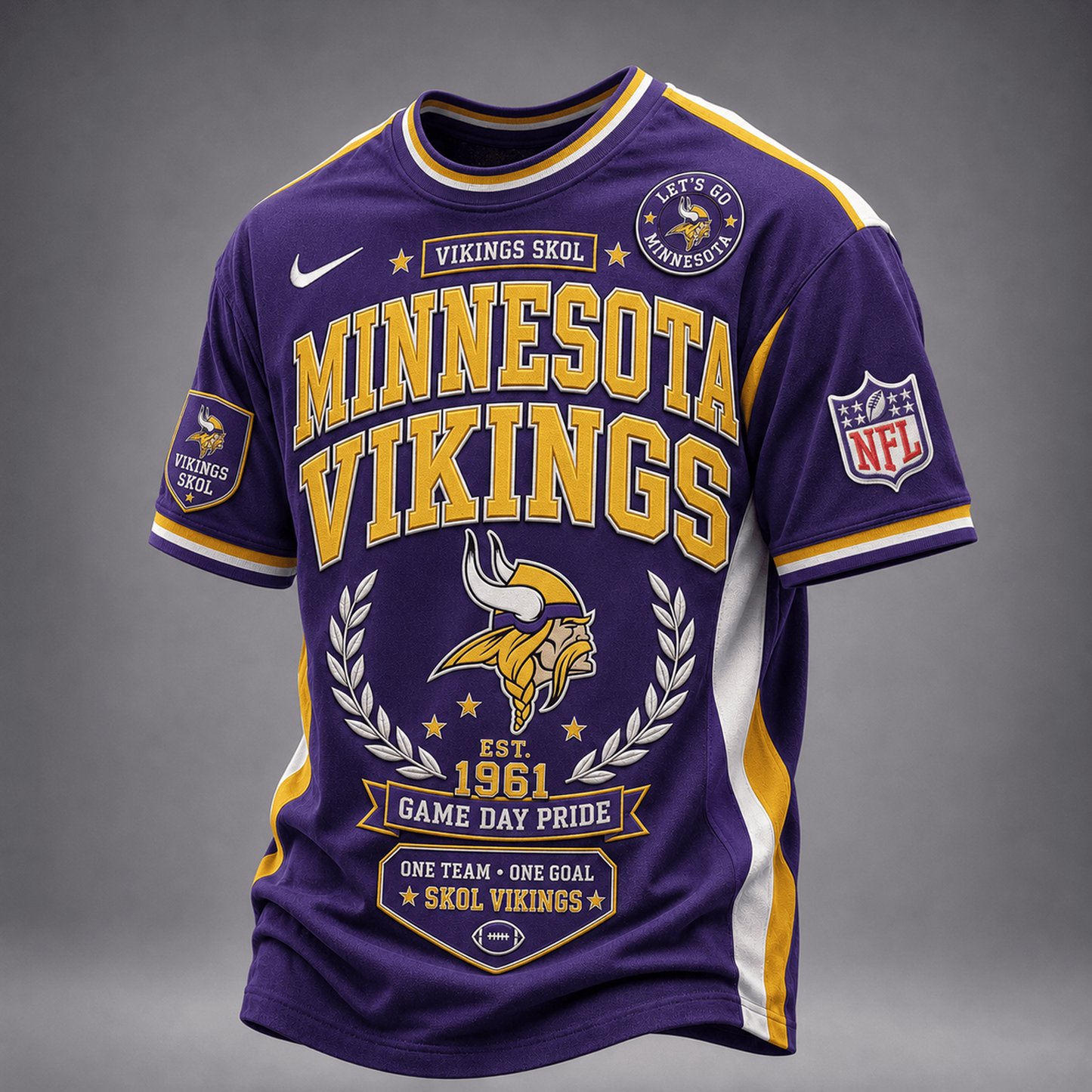 MIN x NFL Premium Classic Game Day Football T-Shirt