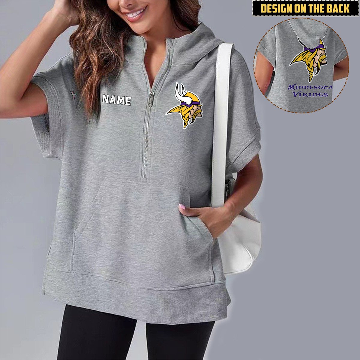 MIN x NFL Short Sleeve Zip Hoodie DATND TANTD