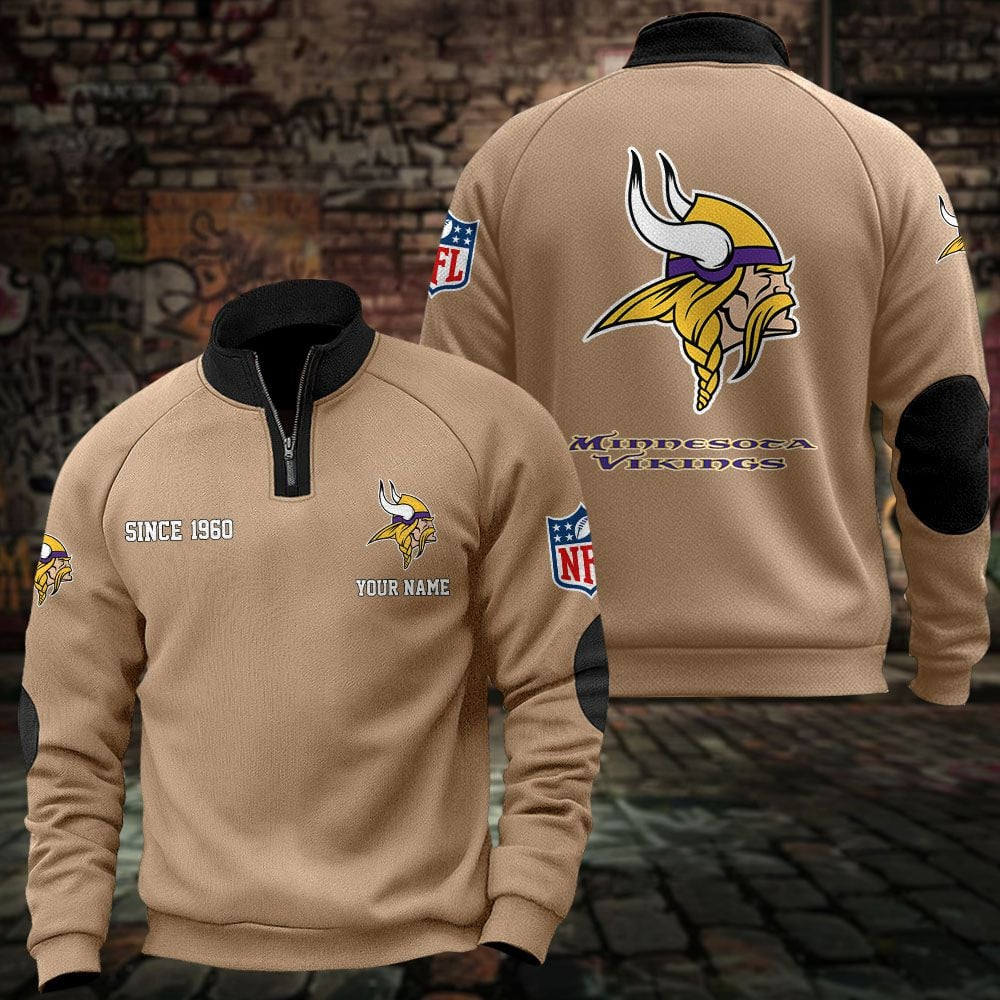 MIN x NFL Sweatshirts Quarter Collared Sweatshirt Pullover DatND DVT