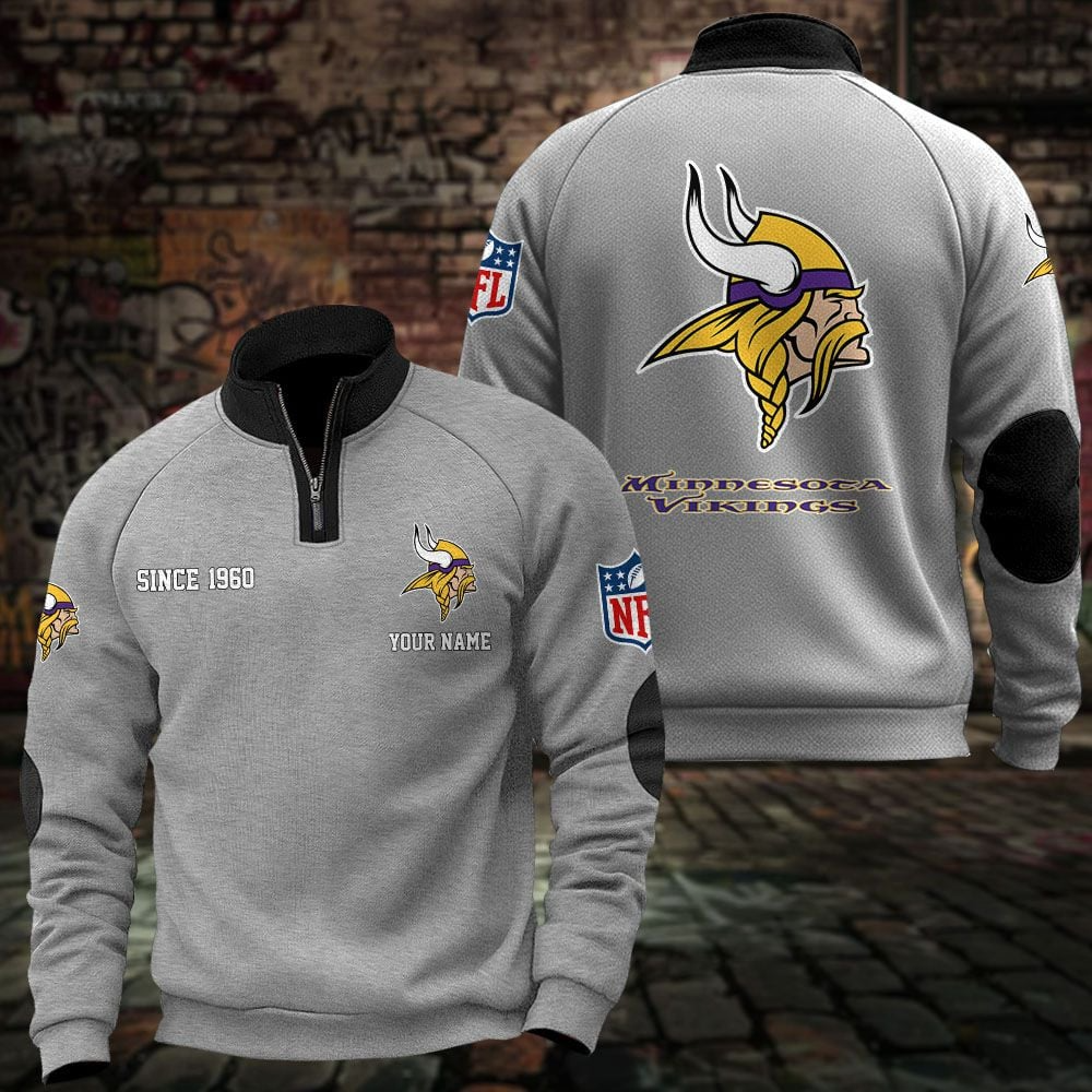 MIN x NFL Sweatshirts Quarter Collared Sweatshirt Pullover DatND DVT