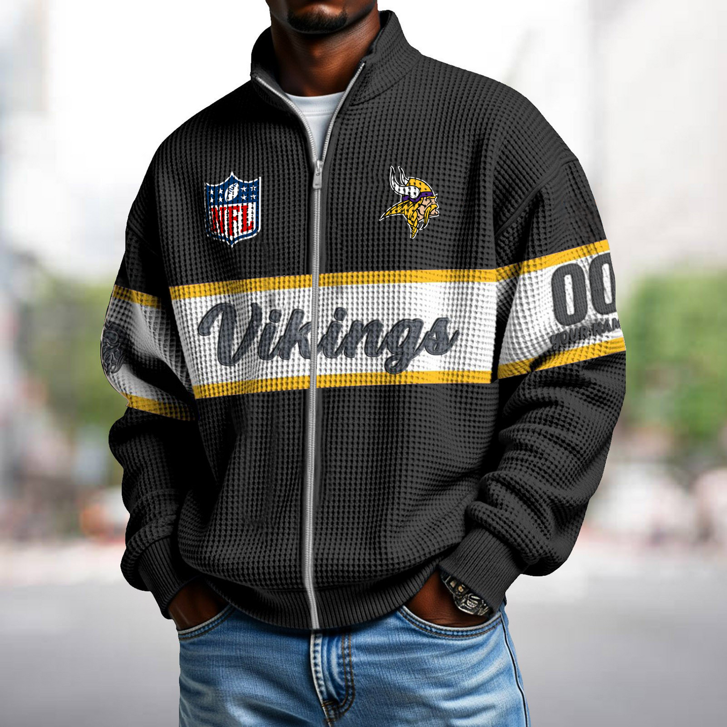 MIN x NFL Waffle Zip-Up Sweatshirt DATND TANTD