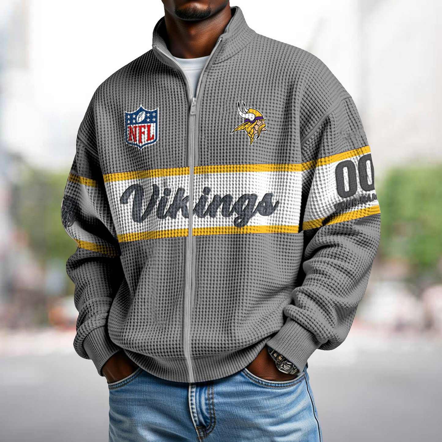 MIN x NFL Waffle Zip-Up Sweatshirt DATND TANTD